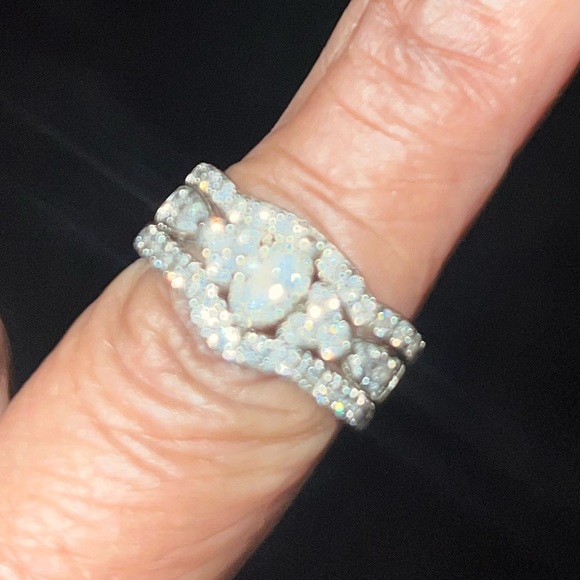 3 Piece Diamond Ring Bridal Set size 7 - Picture 2 of 5